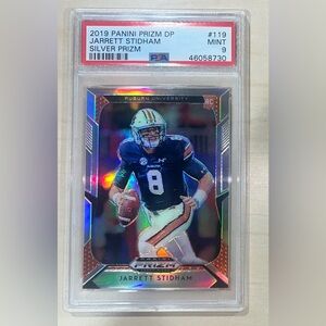 2019 Panini Prizm Draft Picks Jarrett Stidham #119 Silver Prizm PSA 9 Mint Rooki